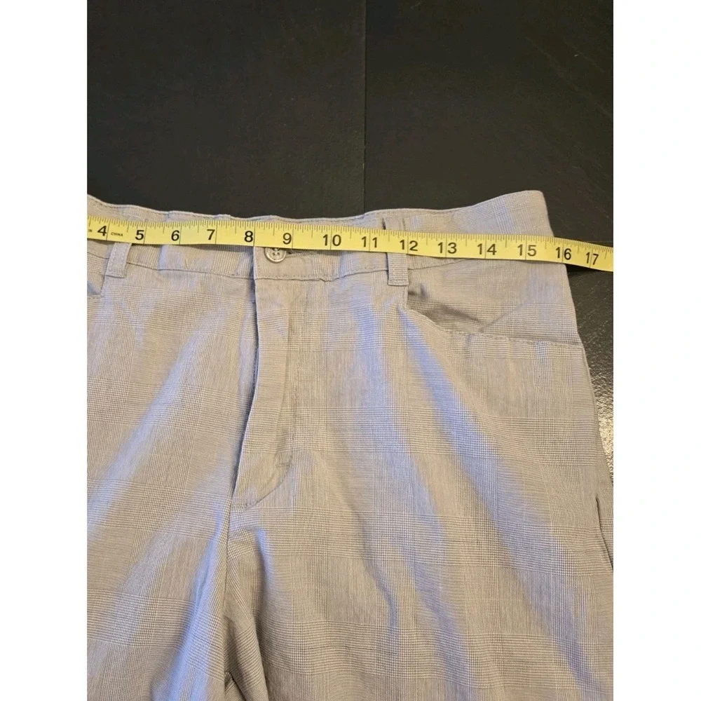 Riders‎ Stretch Women's Gray Check Casual Pants Size 12P Straight Leg Button Zip